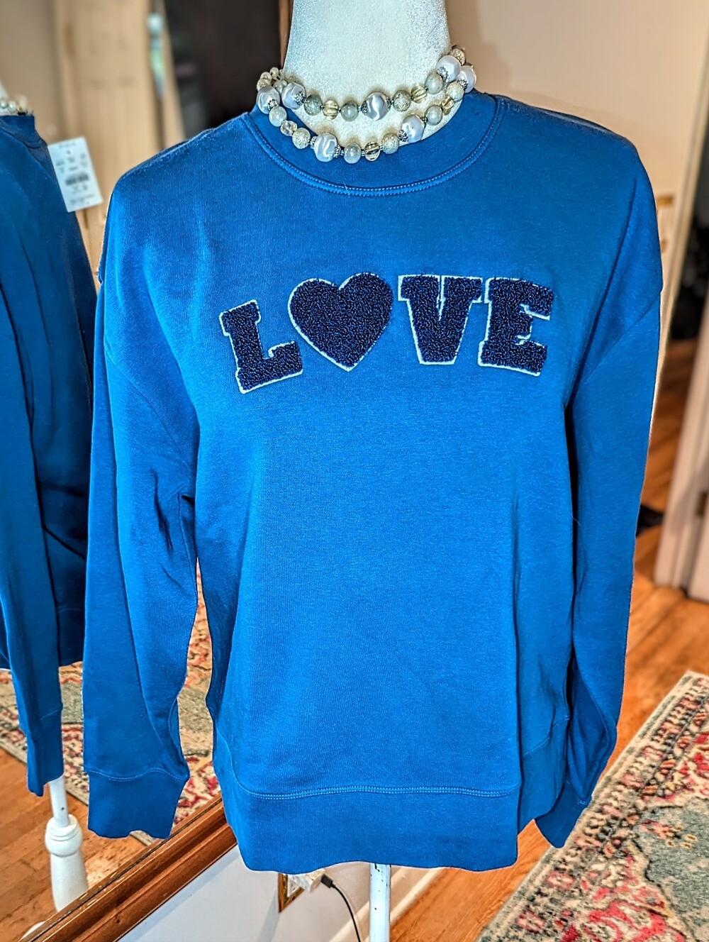 J. Crew Blue 'LOVE' Crewneck Sweatshirt